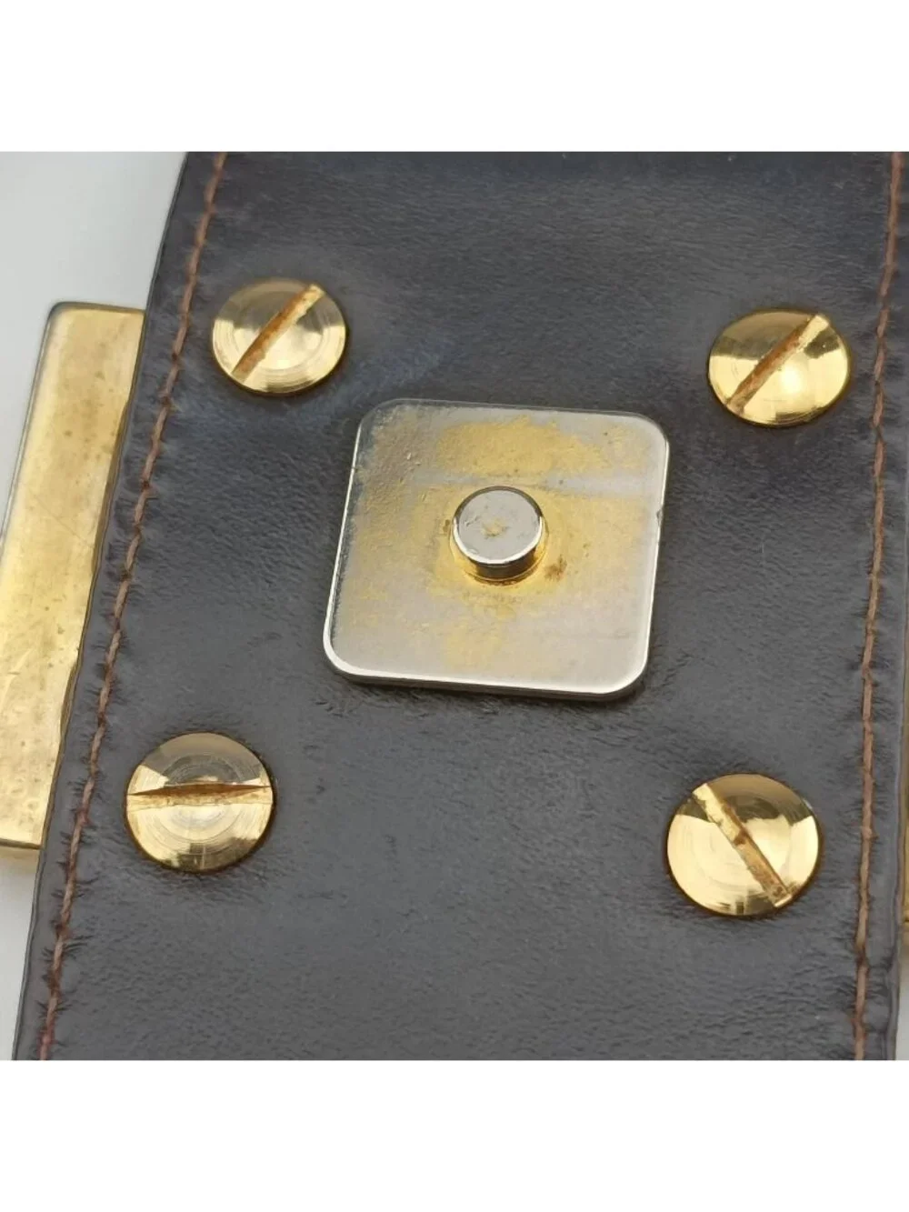 Fendi Zucca Pattern Brown Canvas Leather Handbag